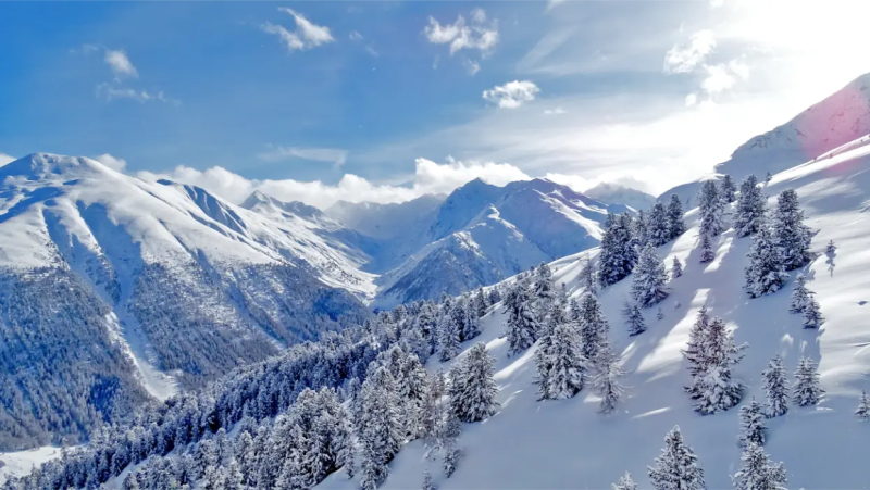 Uitzicht op bergen in Livigno