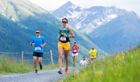 Hardlopers tijdens de Stralivigno in Livigno